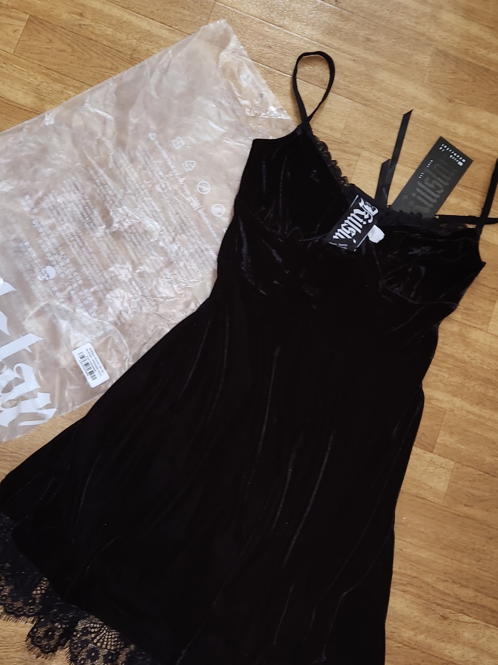 KILLSTAR Moonstruck Black Velvet Skater Dress BNWT